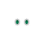 Orecchini Oro Bianco Smeraldo Naturale 0.06ct