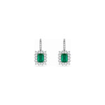 Orecchini Oro Bianco Smeraldo Naturale 0.48ct