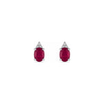 Orecchini Oro Bianco Rubino Naturale 0.042ct