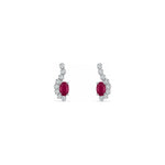 Orecchini Oro Bianco Rubino Naturale 0.13ct