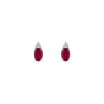 Orecchini Oro Bianco Rubino Naturale 0.08ct