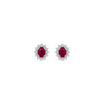 Orecchini Oro Bianco Rubino Naturale 1.94ct