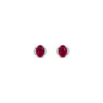 Orecchini Oro Bianco Rubino Naturale 0.05ct