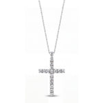 Collana Croce Tennis Diamanti Lab Grown 0.83 ct Oro Bianco 9kt