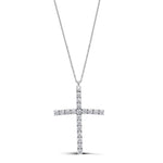 Collana Croce Tennis Diamanti Lab Grown 4.96 ct Oro Bianco 9kt