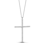 Collana Croce Tennis Diamanti Lab Grown 2.90 ct Oro Bianco 9kt