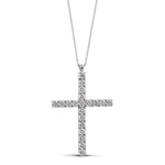 Collana Croce Tennis Diamanti Lab Grown 3.40 ct Oro Bianco 9kt