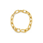 Bracciale a Maglie Ovali Alternate con Zirconi Oro 18 Carati Urigold