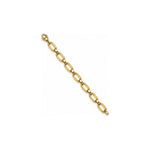 Bracciale a Maglie Ovali Alternate Lucide e Diamantate Oro 18 Carati Urigold