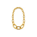 Collana a Maglie Ovali Alternate Lucide e Diamantate Oro 18 Carati Urigold
