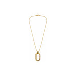 Collana con Pendente Ovale Pavé di Zirconi Oro 18 Carati Urigold