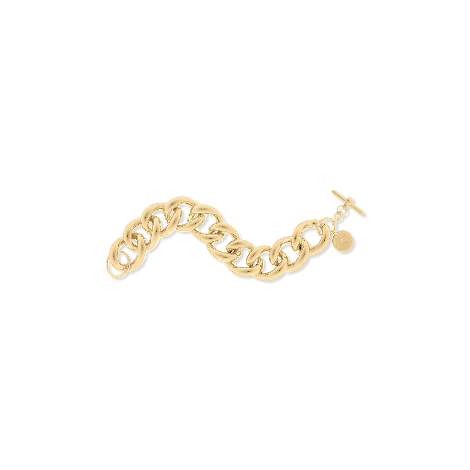 Bracciale di Maxi Catena Grumetta Ovale Liscia e T-bar Unoaerre
