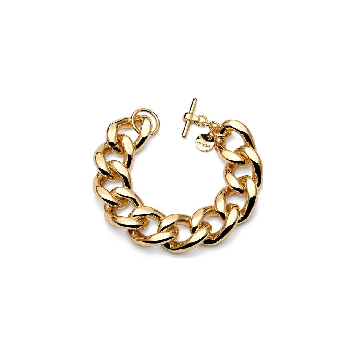 Bracciale di Maxi Catena Grumetta Ovale Battuta e T-bar Unoaerre