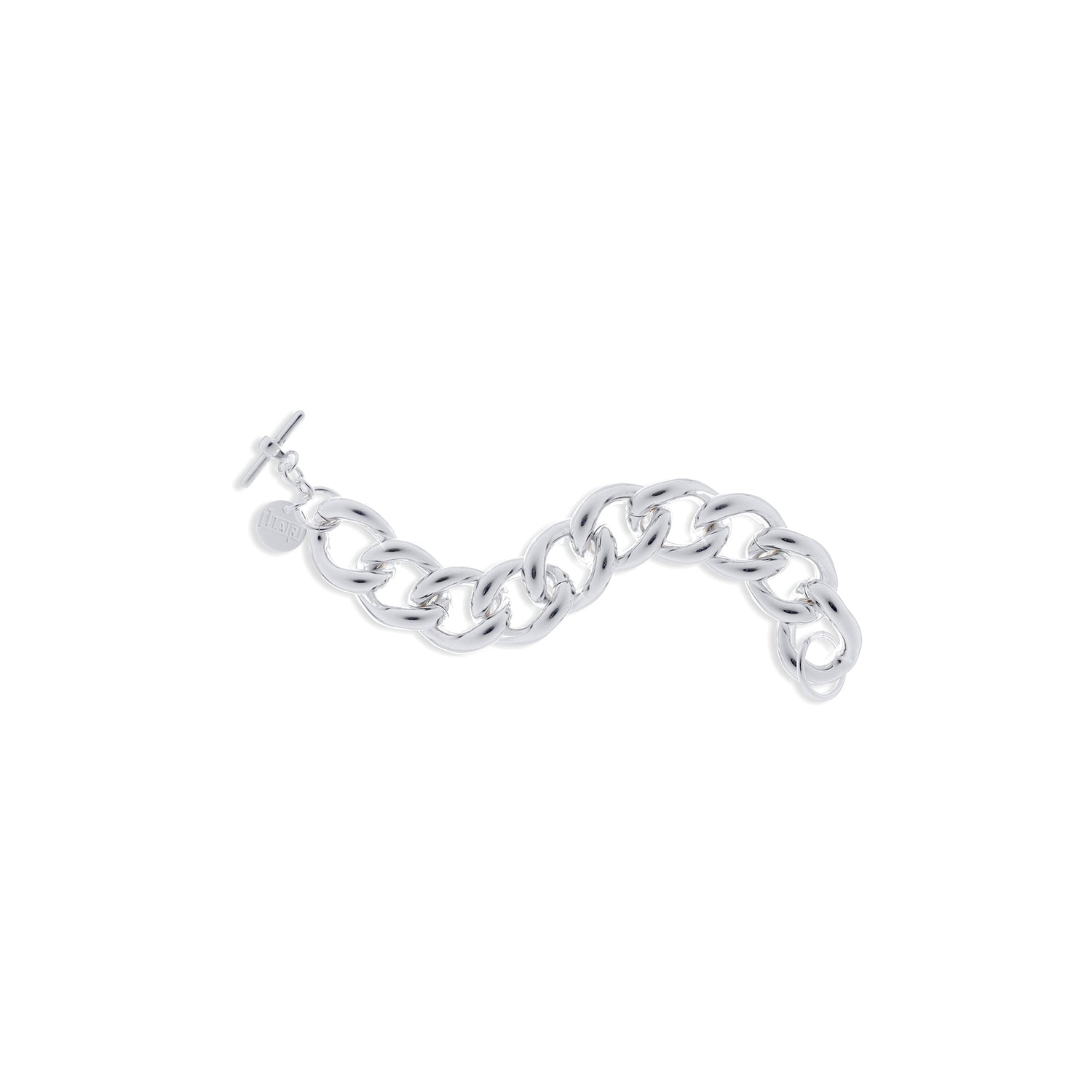 Bracciale di Maxi Catena Grumetta Ovale Liscia e T-bar Unoaerre