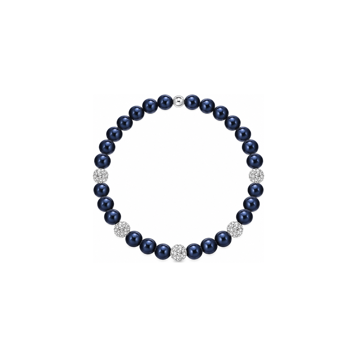 Bracciale di Perle Nere con Zirconi