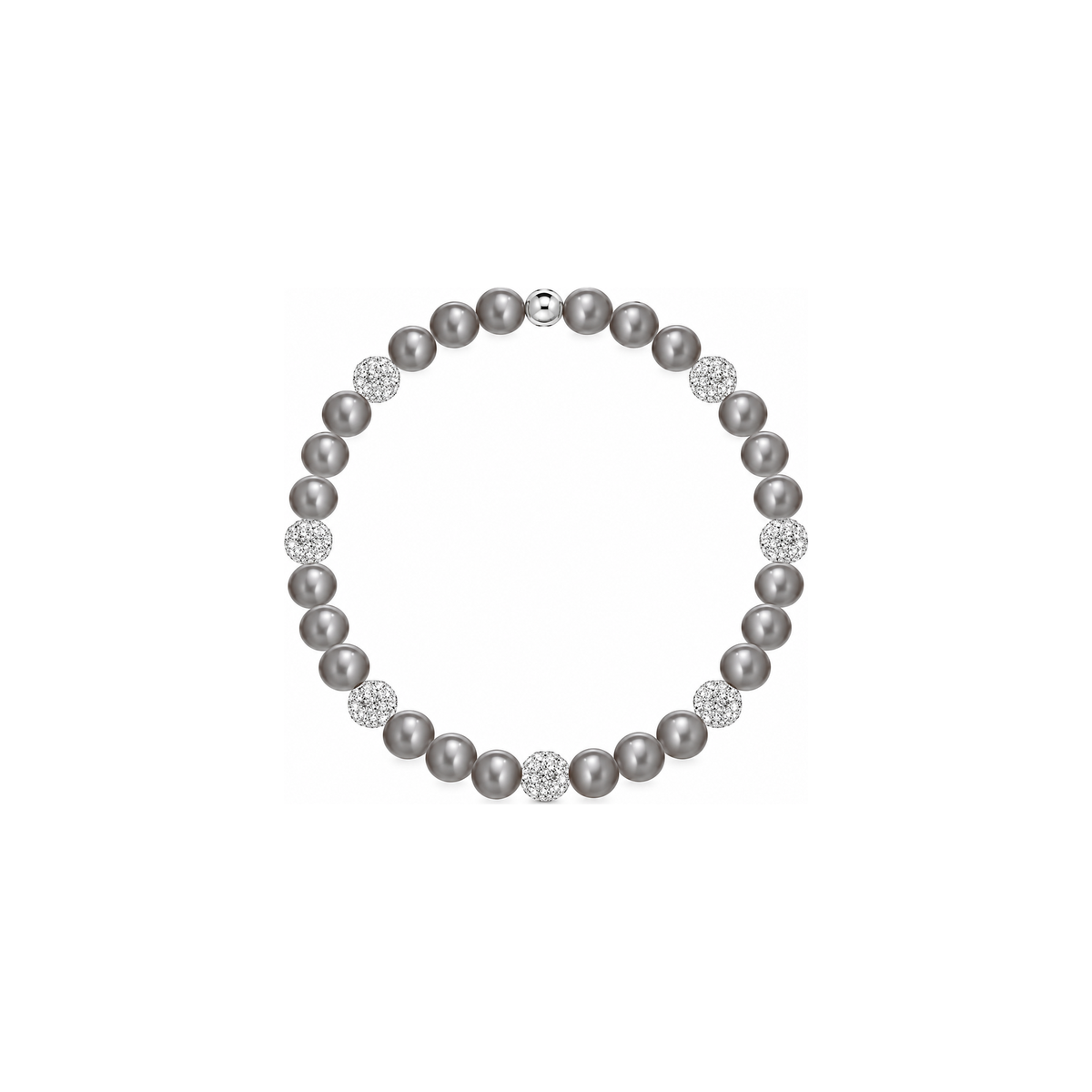 Bracciale di Perle Grigie con Dettaglio Prezioso