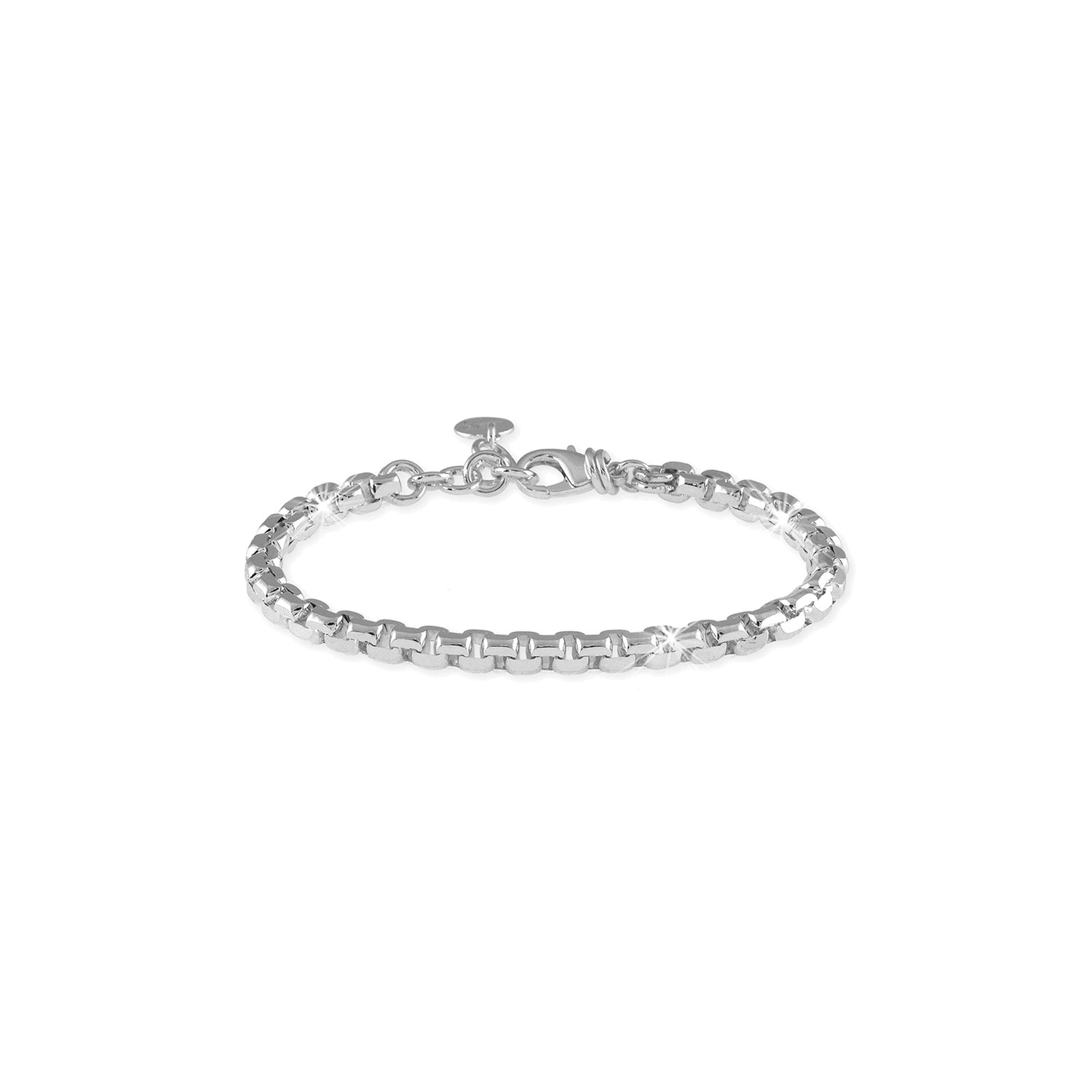 Bracciale a Maglia con Rondelle e Chiusura a Moschettone Unoaerre