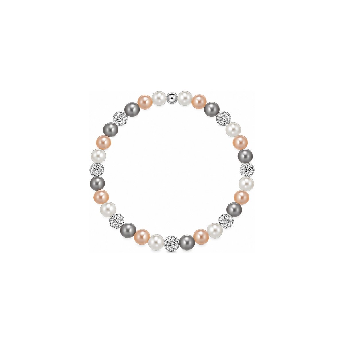 Bracciale di Perle con Sfere di Zirconi