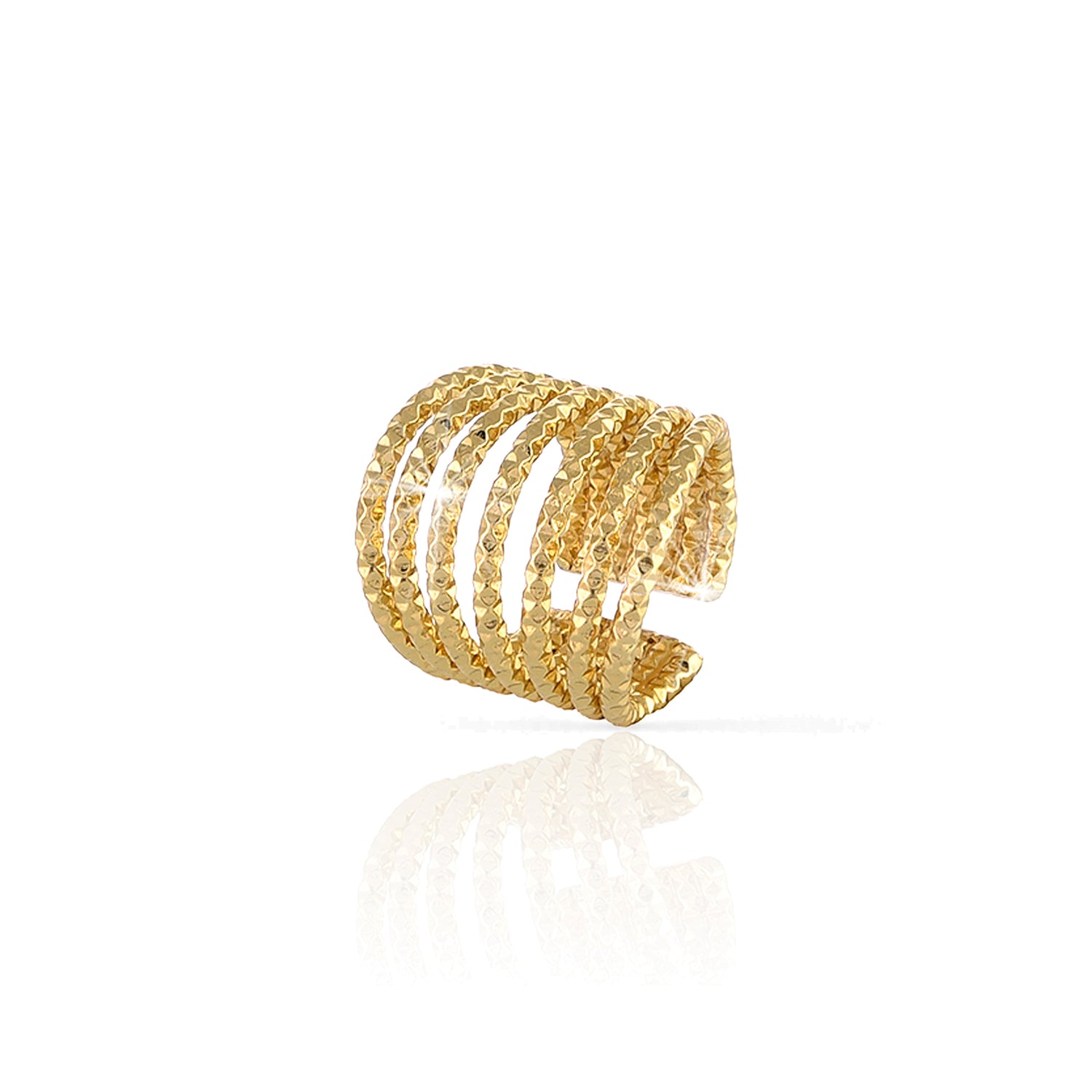 Anello Aperto a Sette Fili con Finitura Diamantata Unoaerre