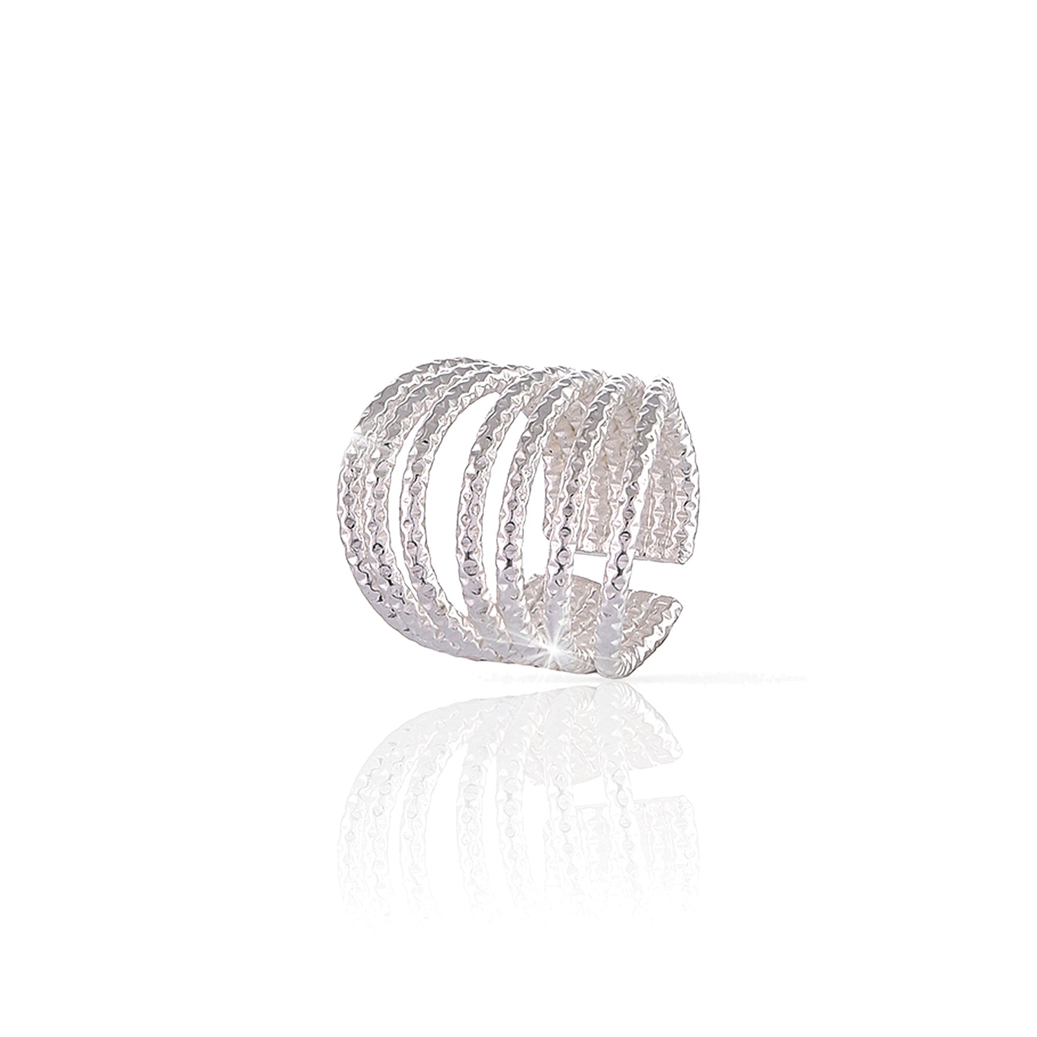 Anello Aperto a Sette Fili con Finitura Diamantata Unoaerre