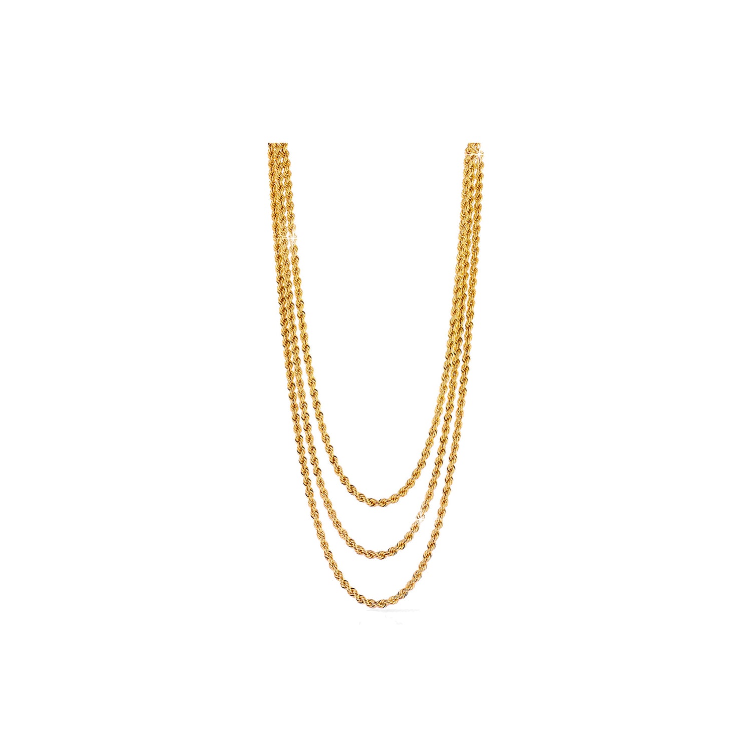 Collana Multifilo di Catena Corda, Ottone con Bagno in Oro Unoaerre