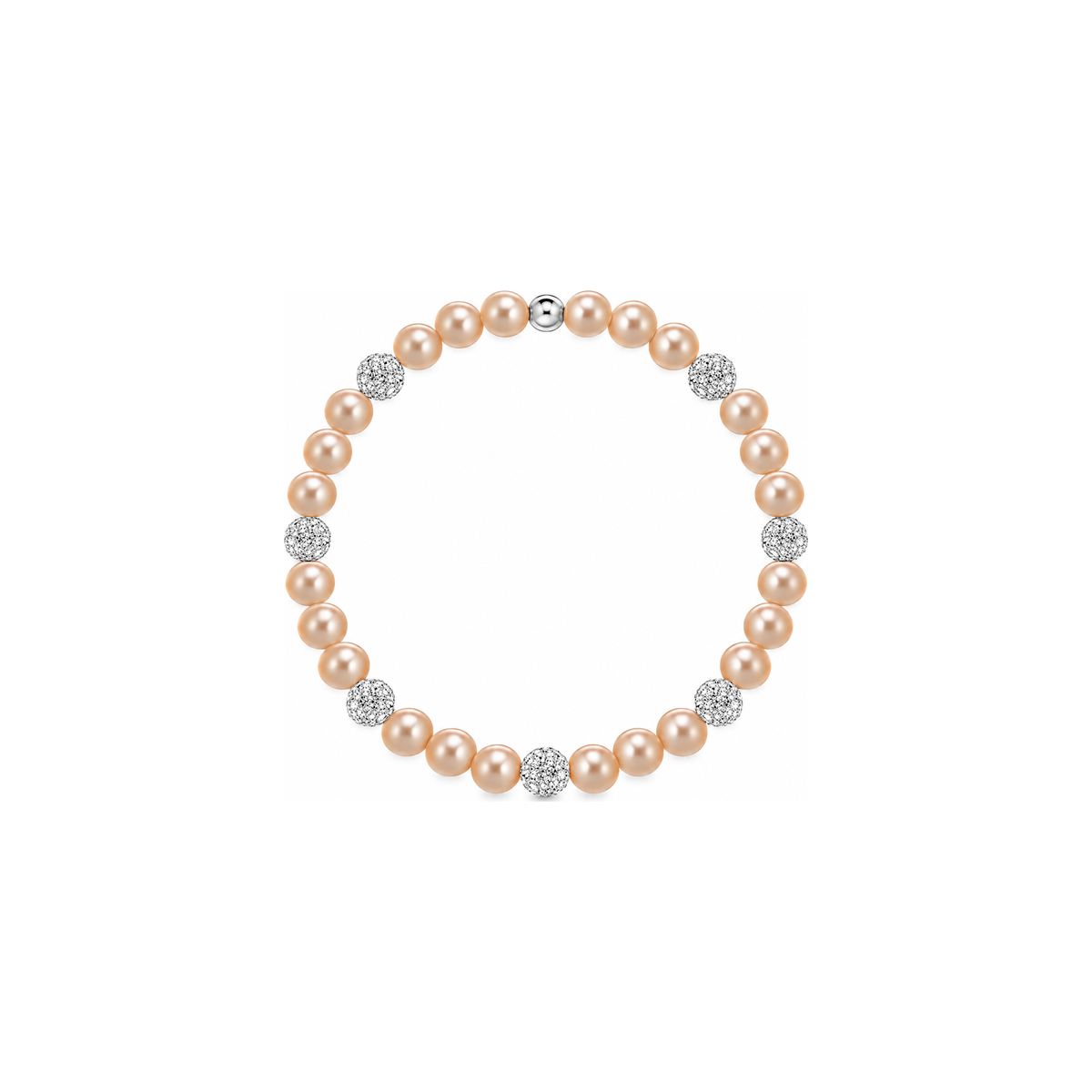Bracciale di Perle con Sfere di Zirconi
