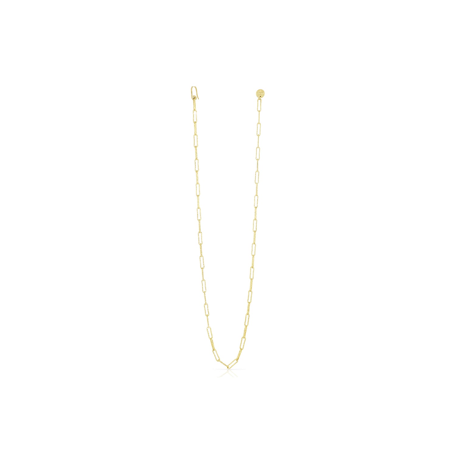 Collana Lunga di Catena "Paper Clip" in Finitura Diamantata Unoaerre