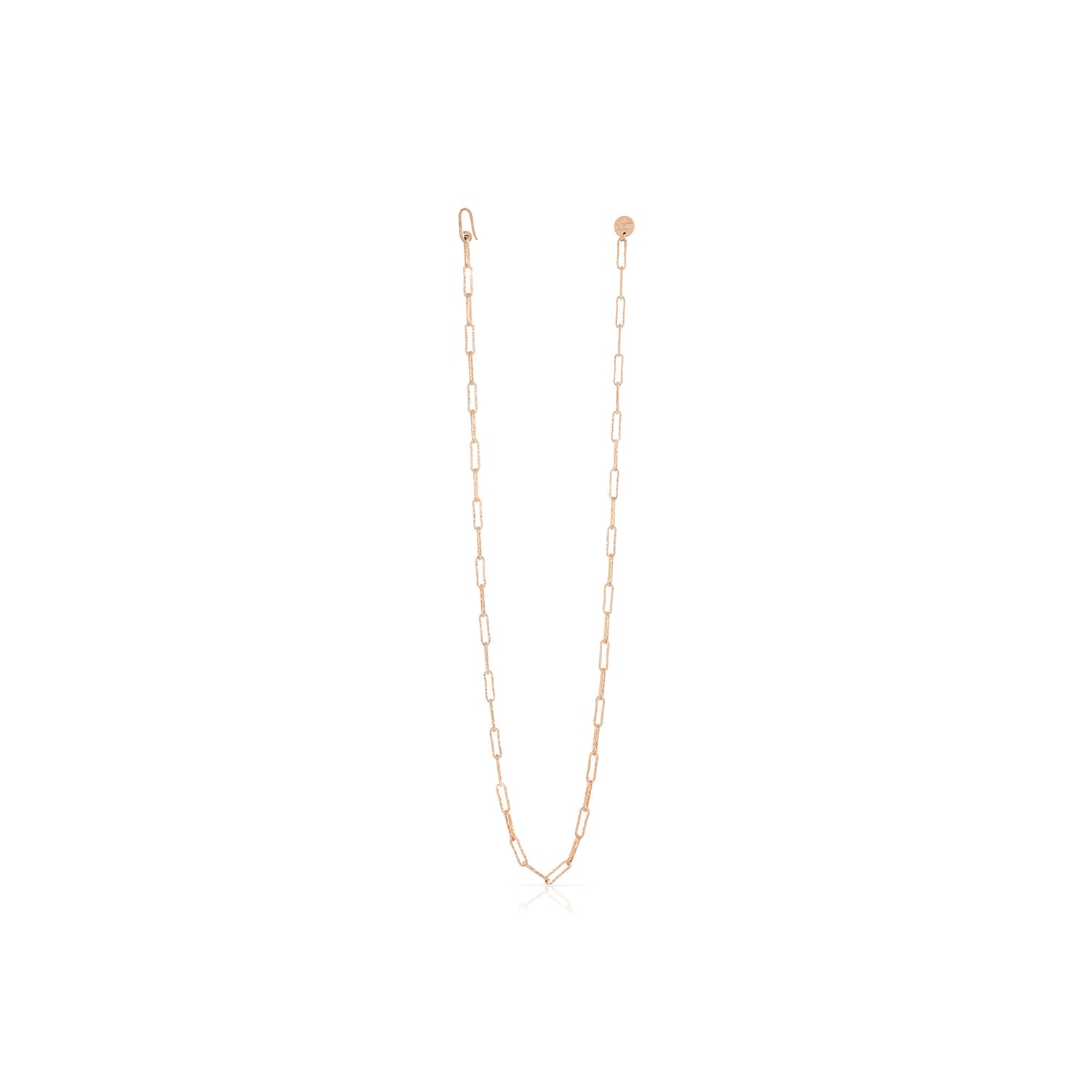 Collana Lunga di Catena "Paper Clip" in Finitura Diamantata Unoaerre
