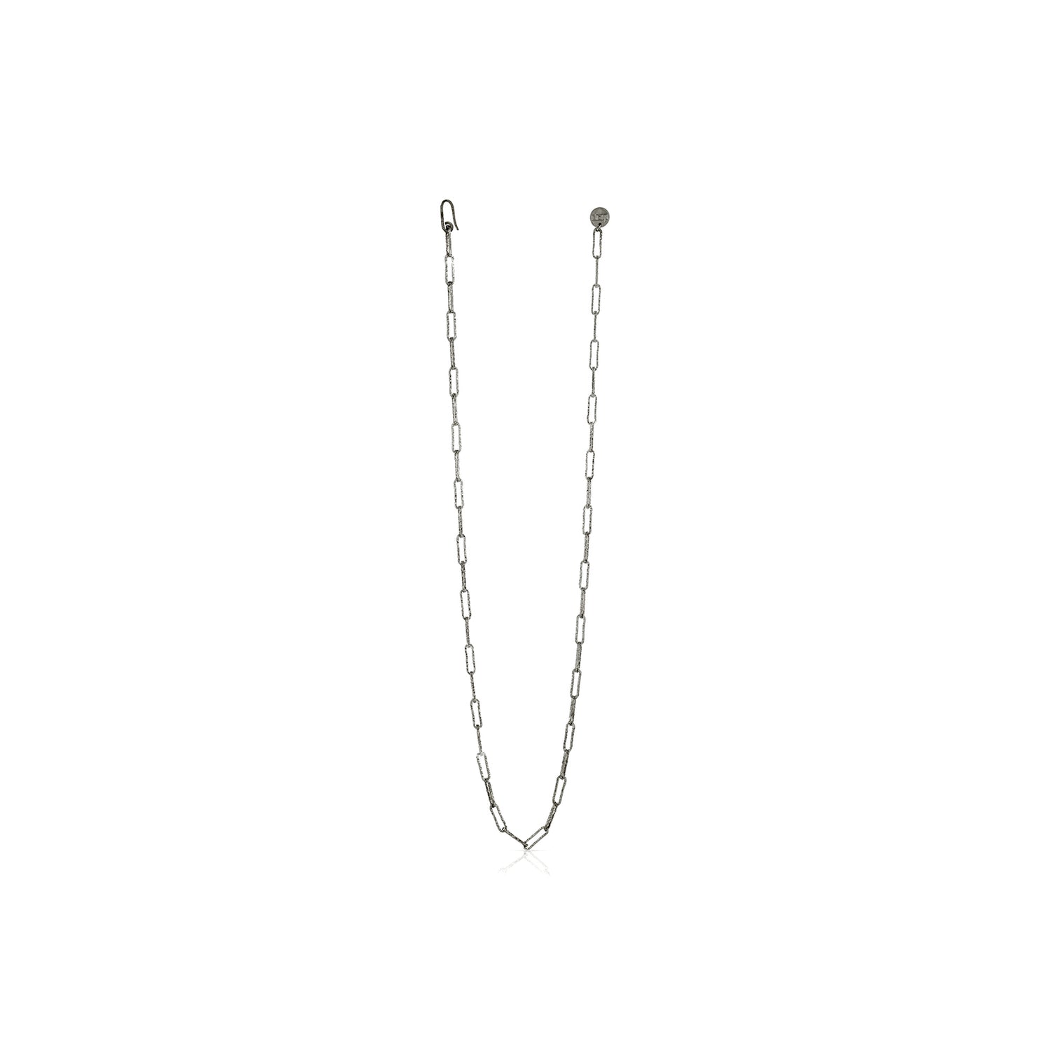Collana Lunga di Catena "Paper Clip" in Finitura Diamantata Unoaerre