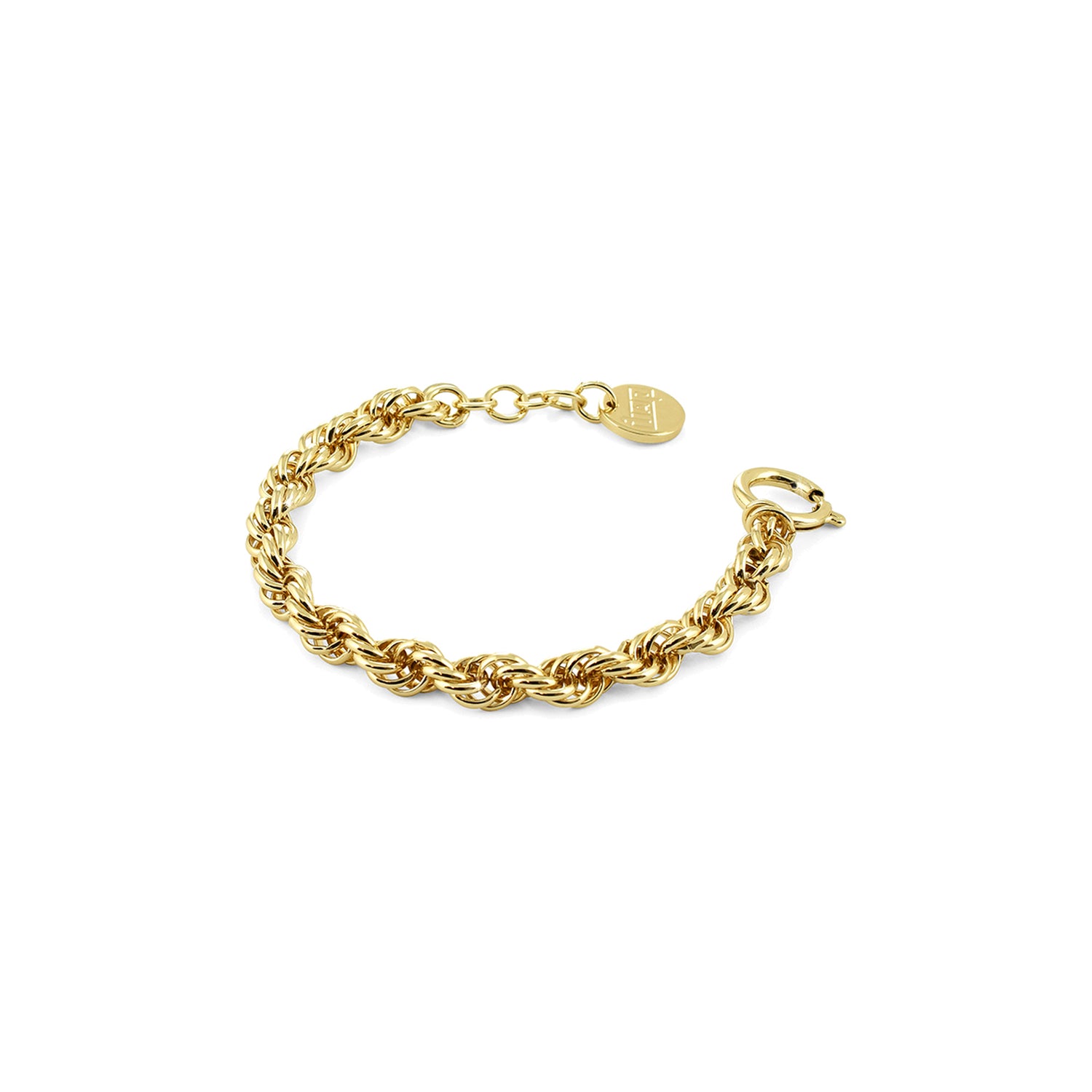 Elegante Bracciale con Maglie a "Corda" e Chiusura a Moschettone Tondo Unoaerre