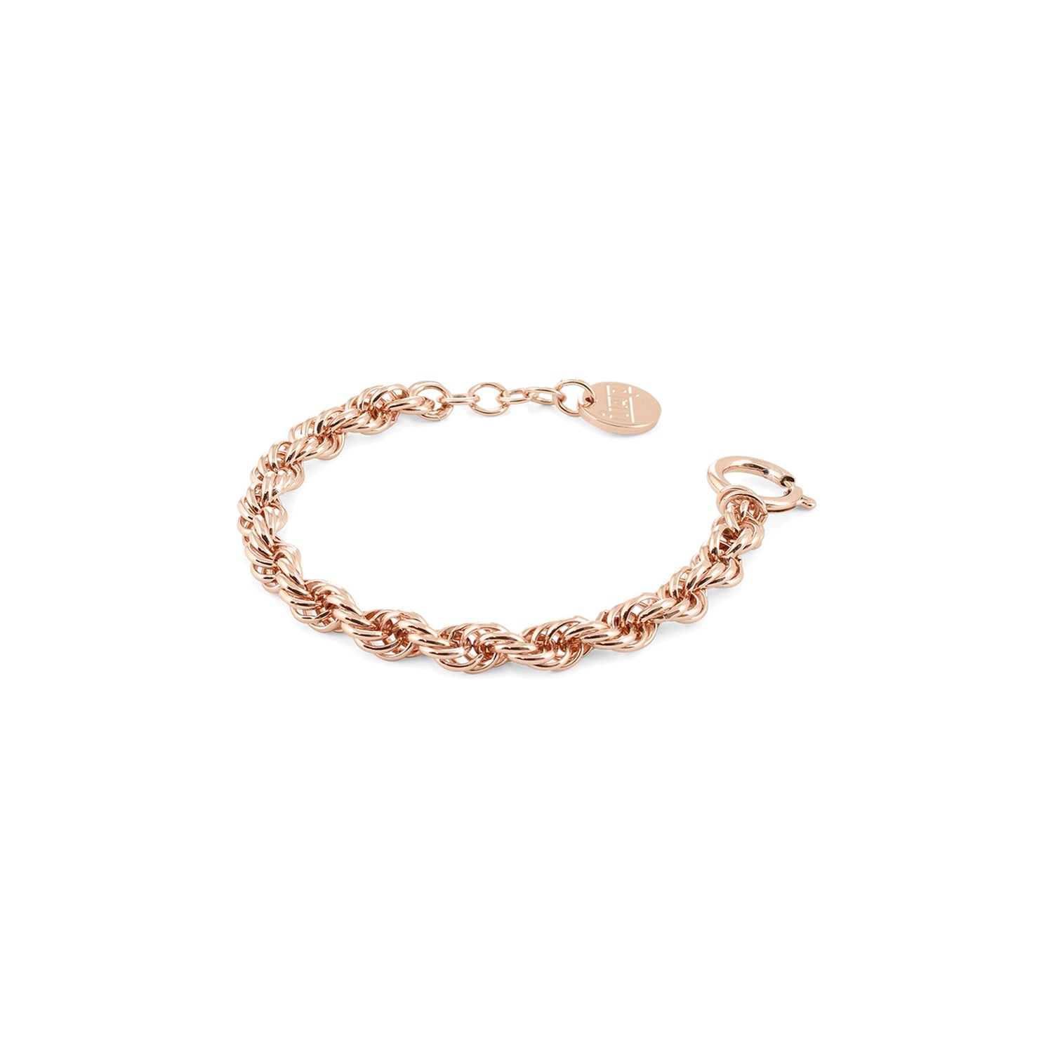 Elegante Bracciale con Maglie a "Corda" e Chiusura a Moschettone Tondo Unoaerre