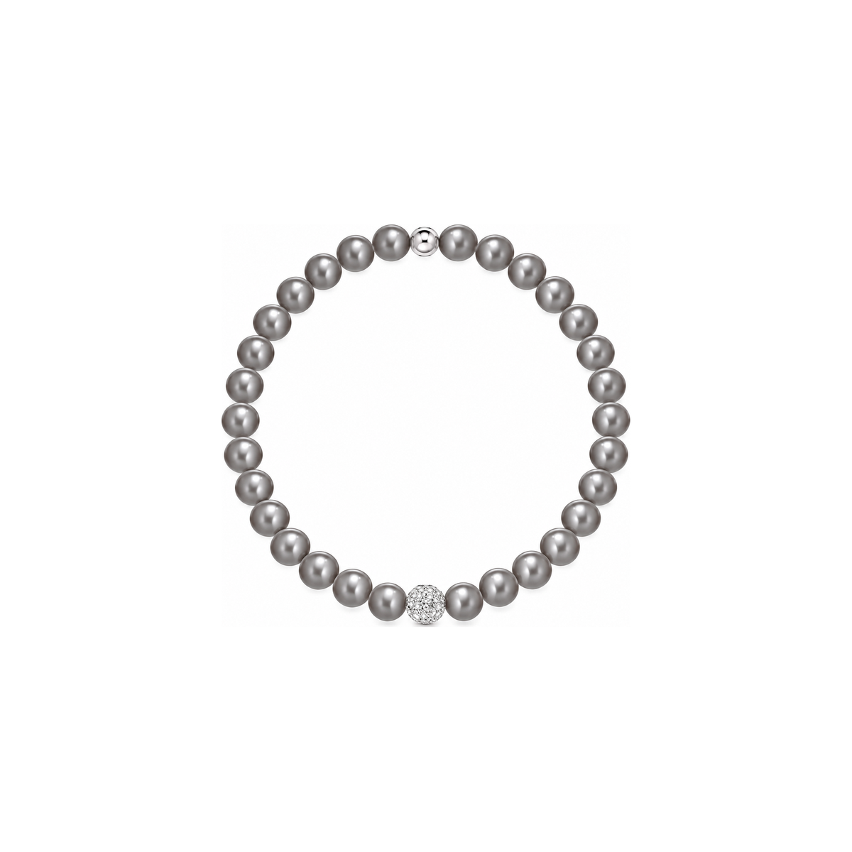 Bracciale di Perle Grigie con Zirconi