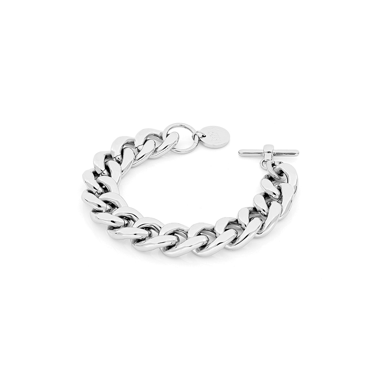 Bracciale in Ottone Lucido con Catena Grumetta Ovale Battuta e Chiusura Unoaerre