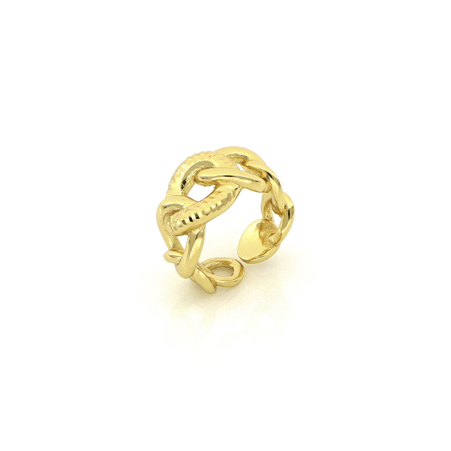 Anello in Ottone con Maglia Grumetta Centrale Unoaerre