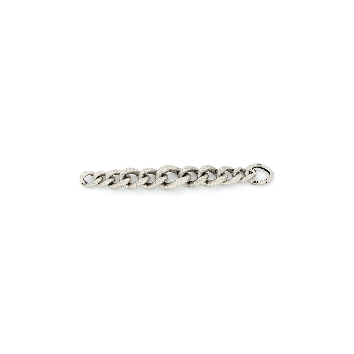 Bracciale in Ottone Satinato con Maxi Catena Grumetta a Scalare e Chiusura Unoaerre