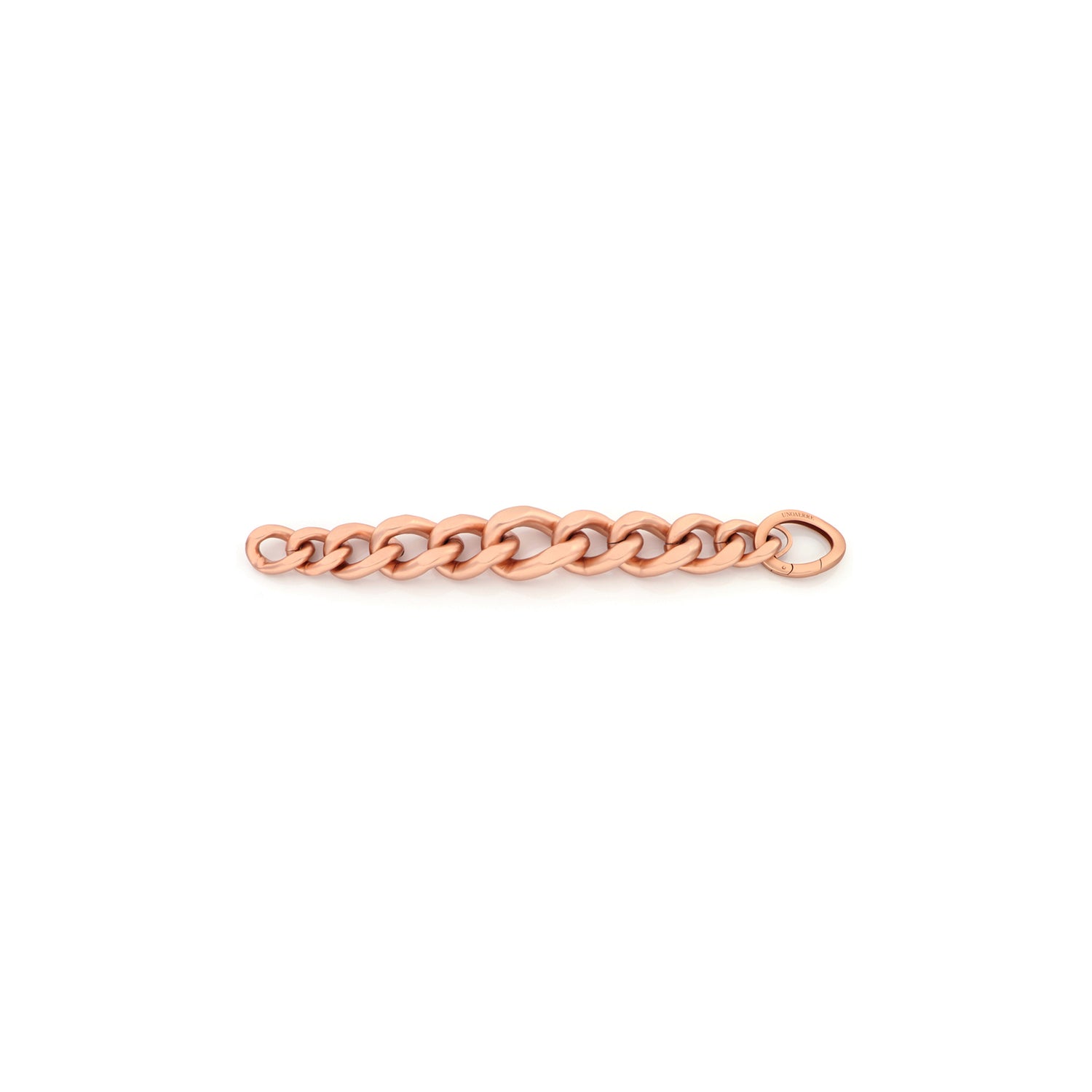 Bracciale in Ottone Satinato con Maxi Catena Grumetta a Scalare e Chiusura Unoaerre