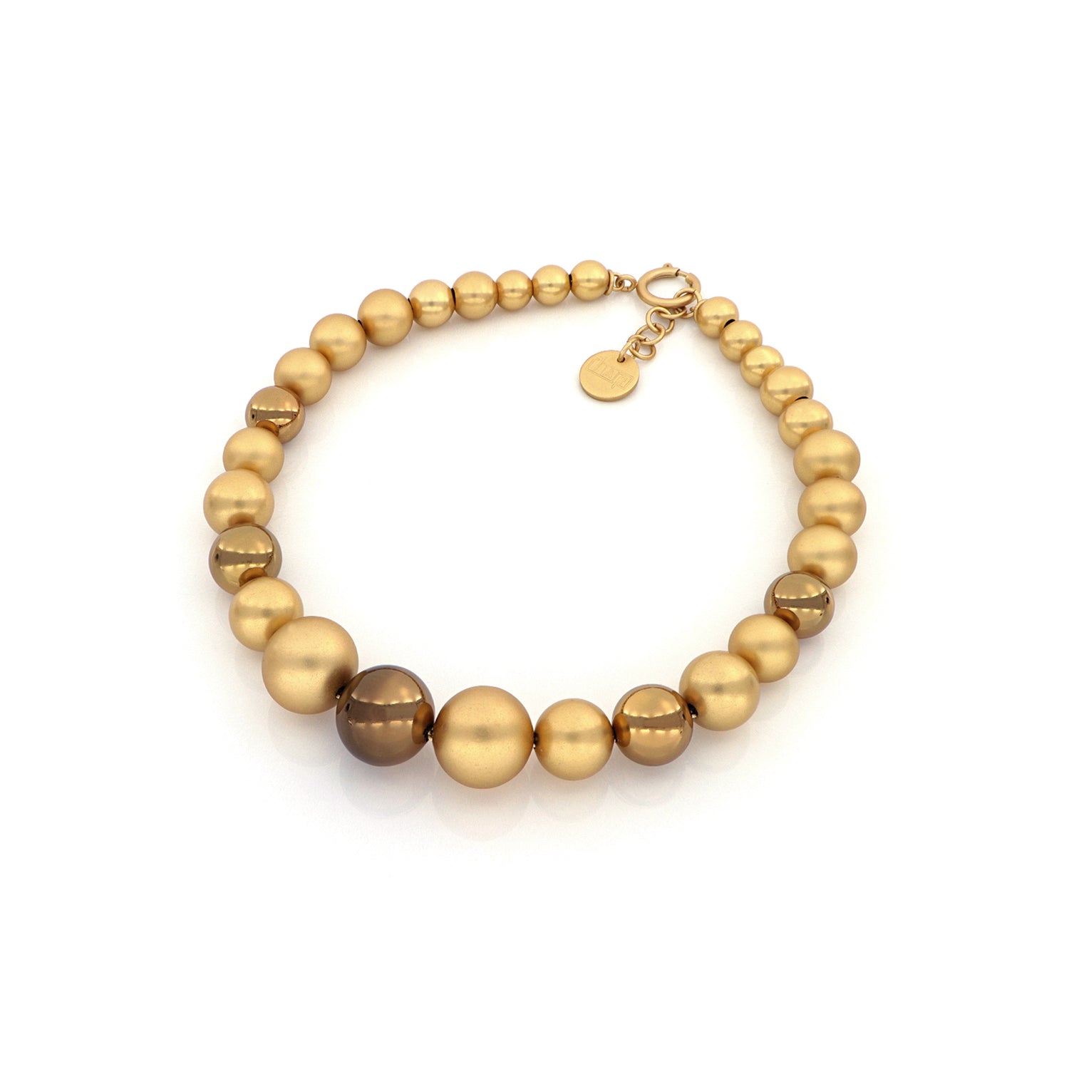 Collana con Sfere a Scalare in Ottone Bicolore Unoaerre