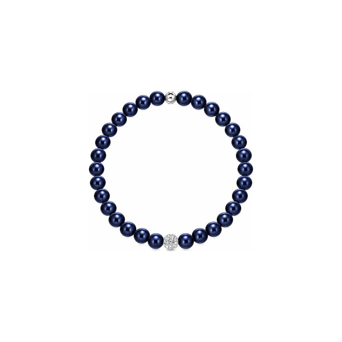 Bracciale di Perle Nere con Zirconi