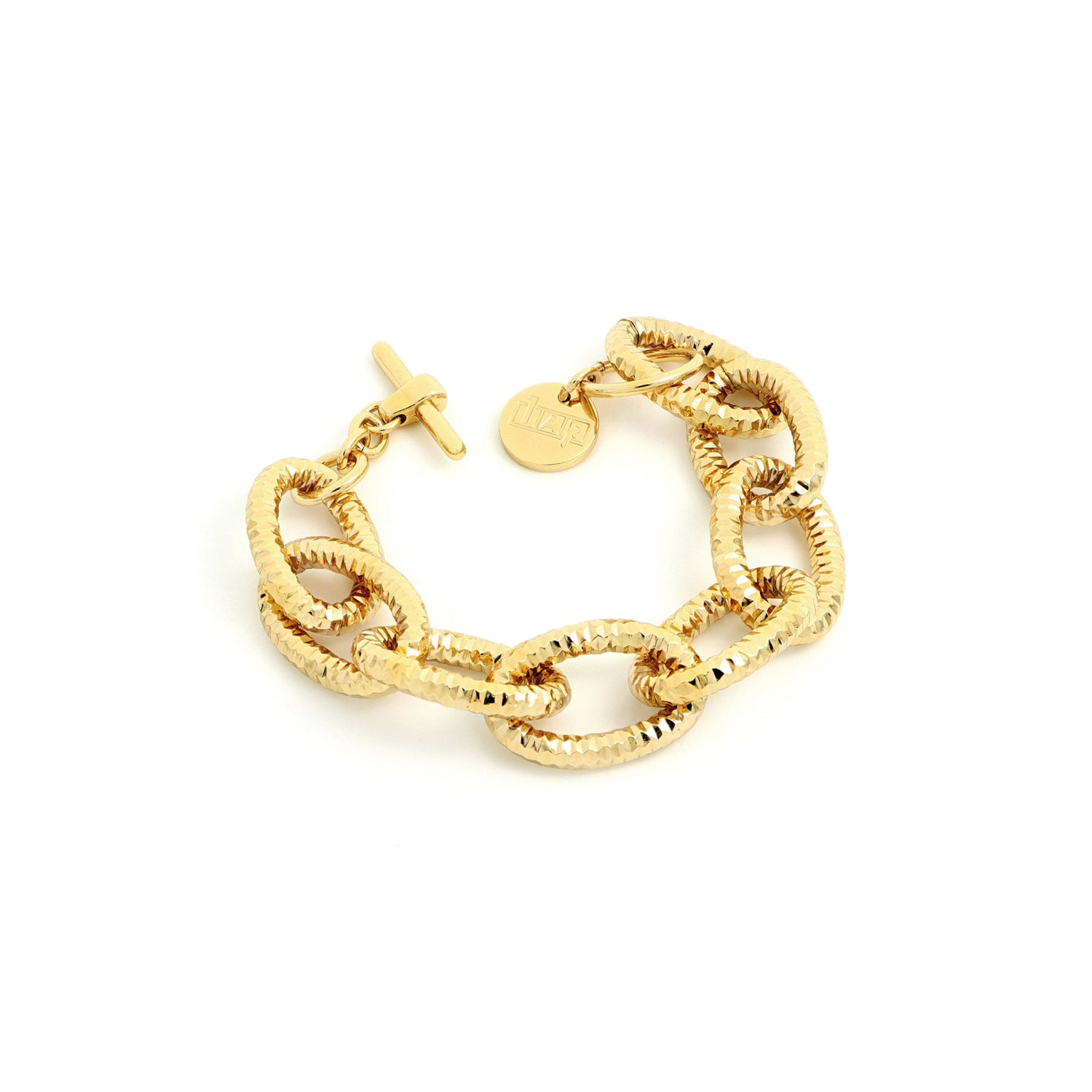 Bracciale in Ottone con Catena Forzatina Ad Effetto Diamantato Unoaerre