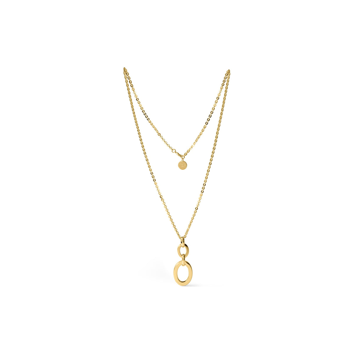 Collar largo de cadena de latón con baño de oro o plata Unoaerre