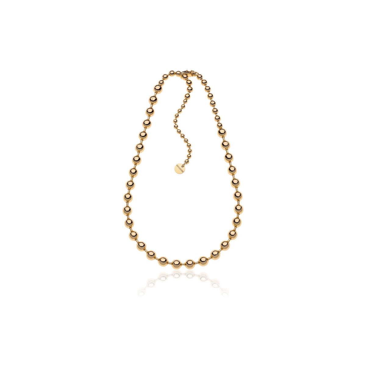 Unoaerre Polished Brass Graduated Ball Chain Long Necklace