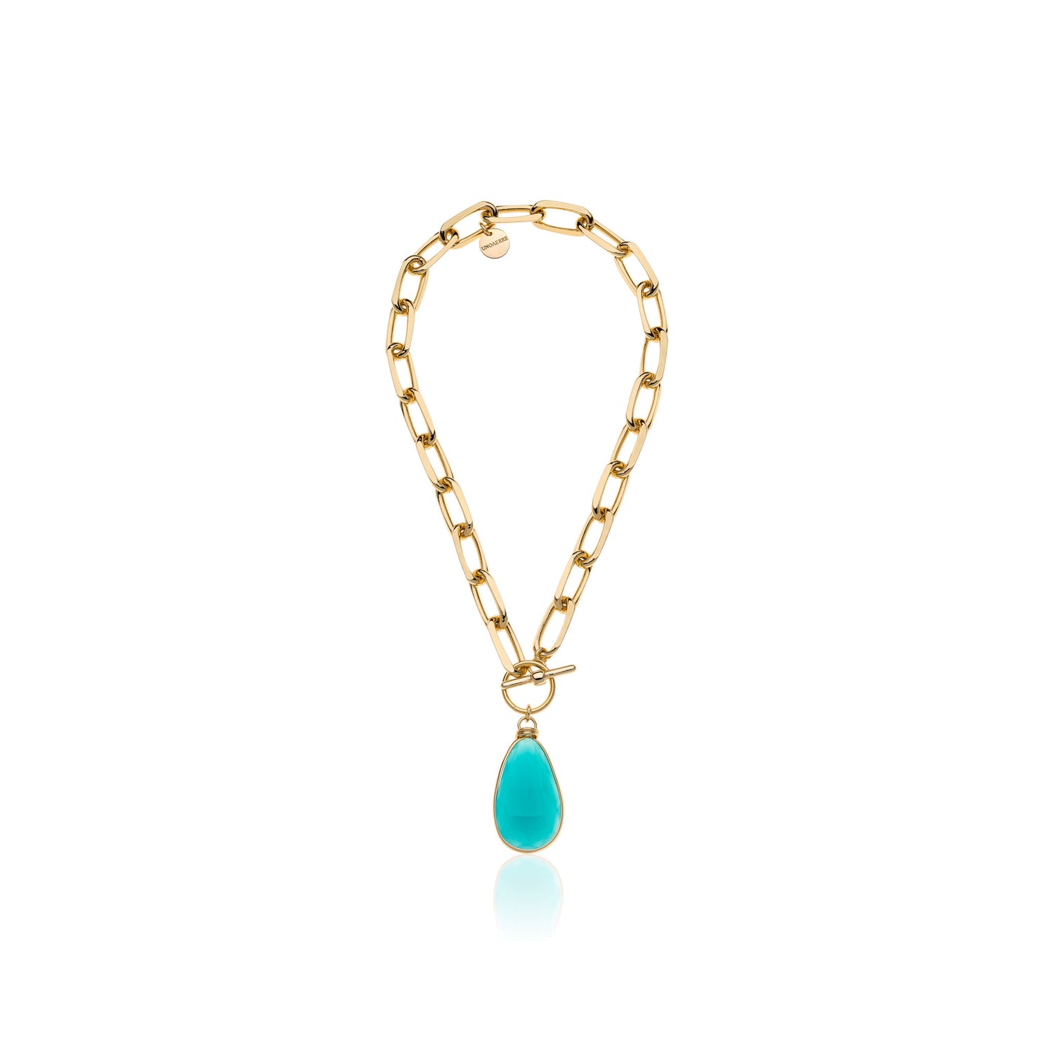 Collana di Catena Forzatina Allungata in Ottone con Bagno in Oro Giallo Unoaerre