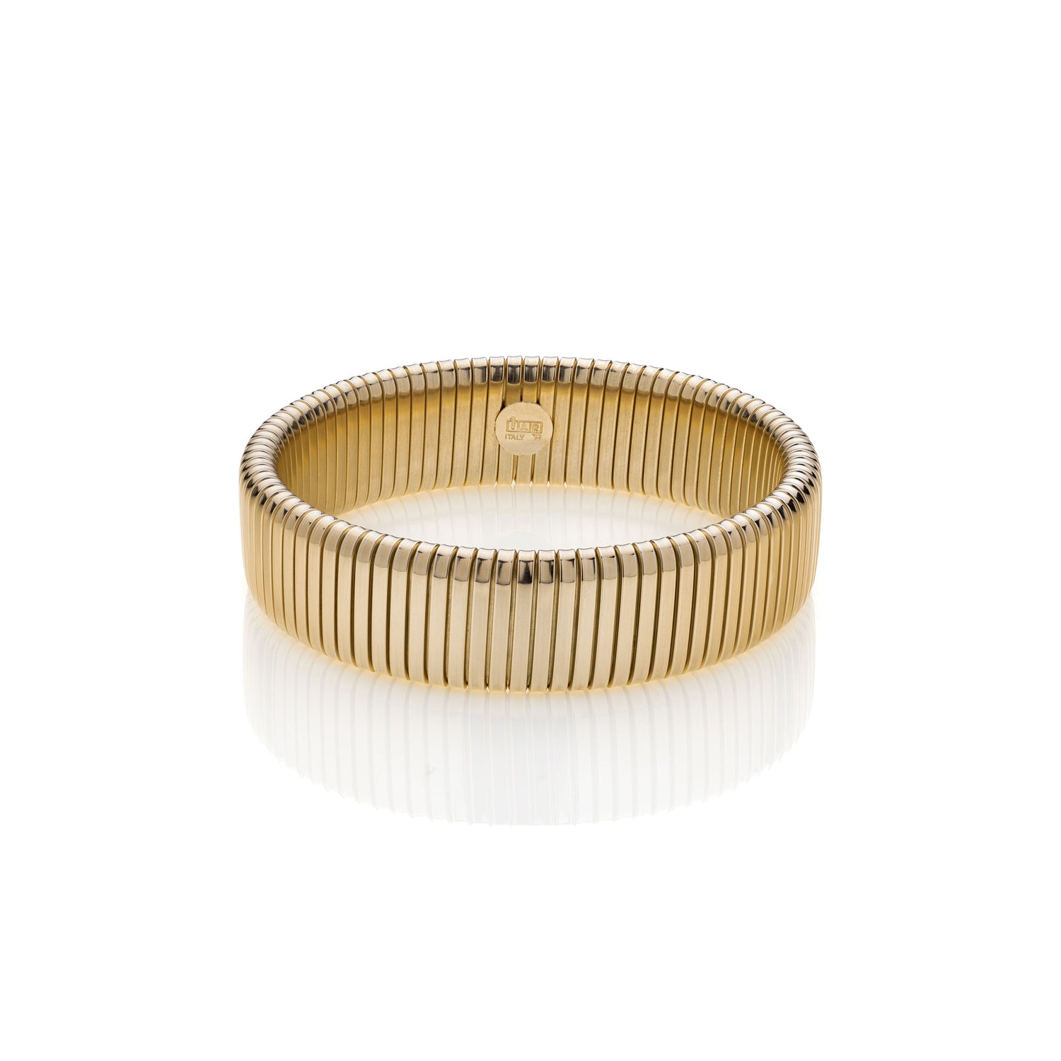 Bracciale in Maglia Tubogas in Ottone Lucido con Bagno in Oro 24 Unoaerre