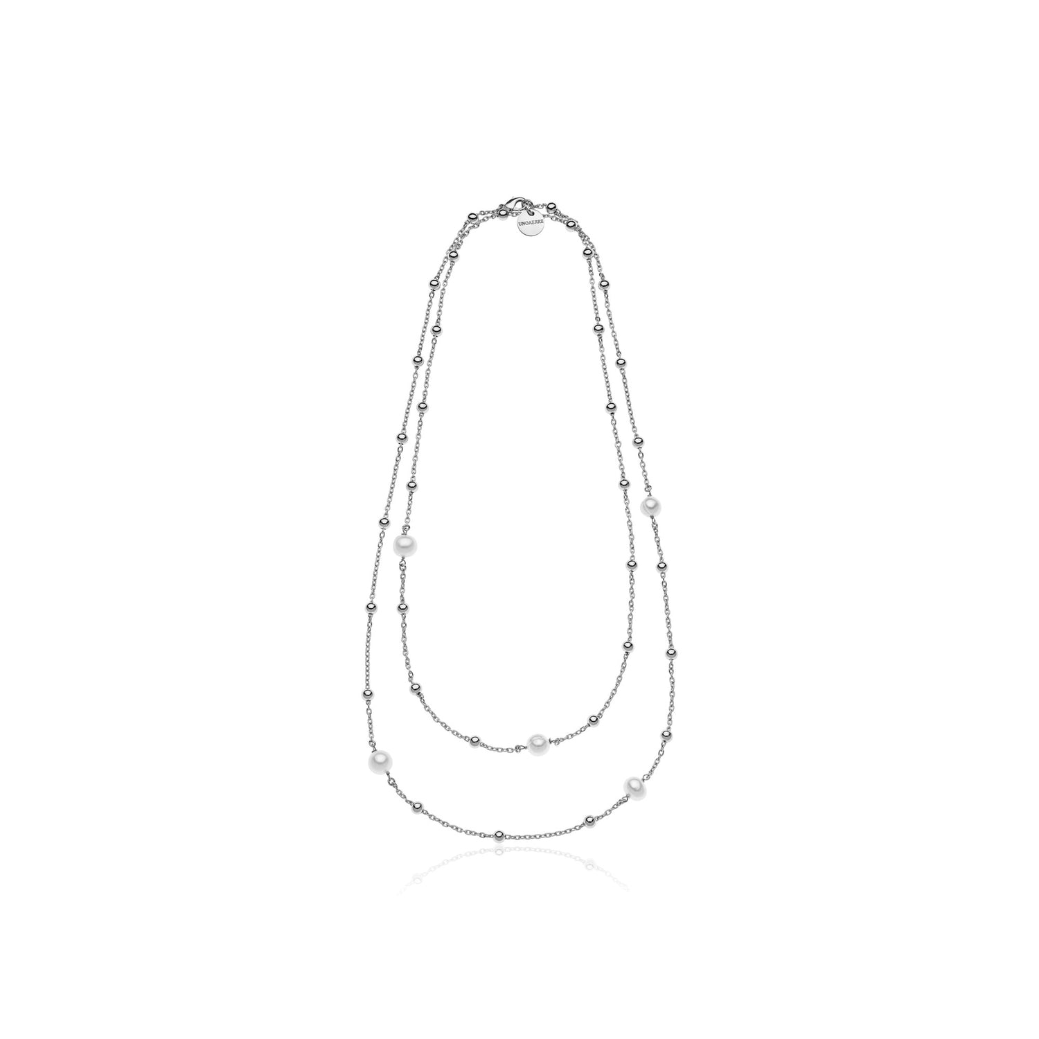Collana Lunga in Ottone con Due File di Catena Forzatina Sottile Unoaerre