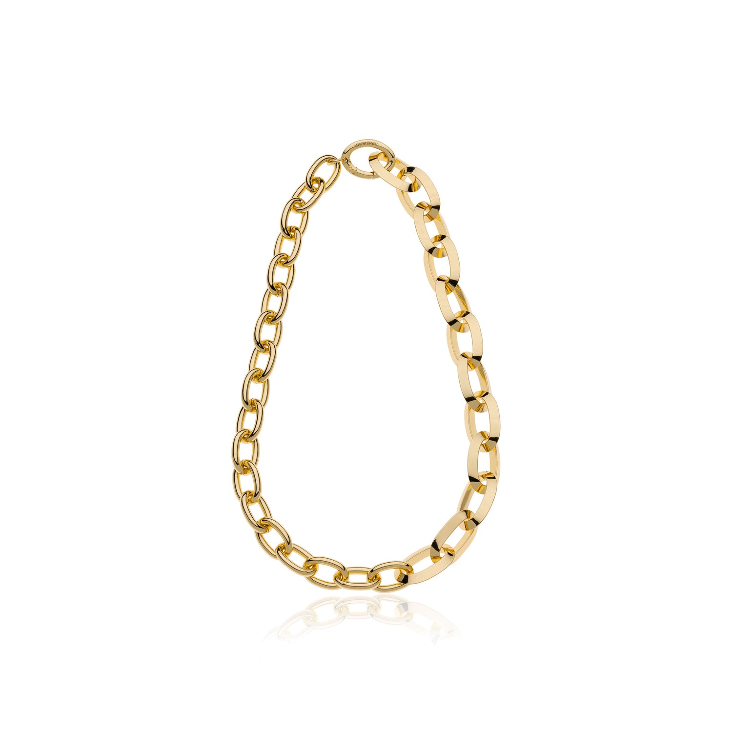 Collana di Catena Forzatina Ovale a Tubo Liscio e Triangolar Unoaerre