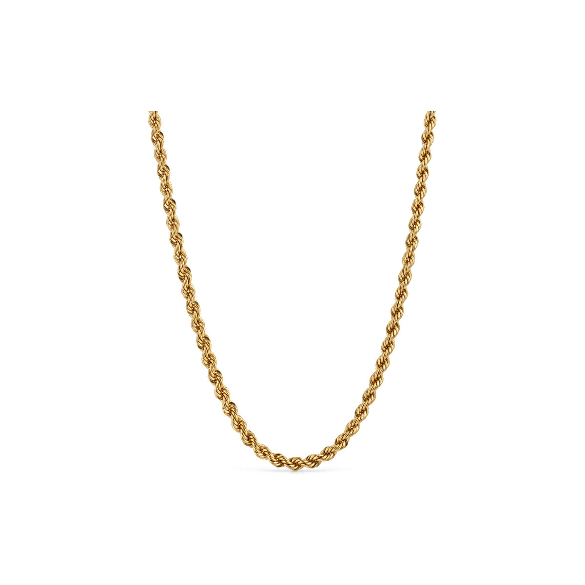 Collana di Catena Corda Ad un Filo con Chiusura Moschettone Unoaerre