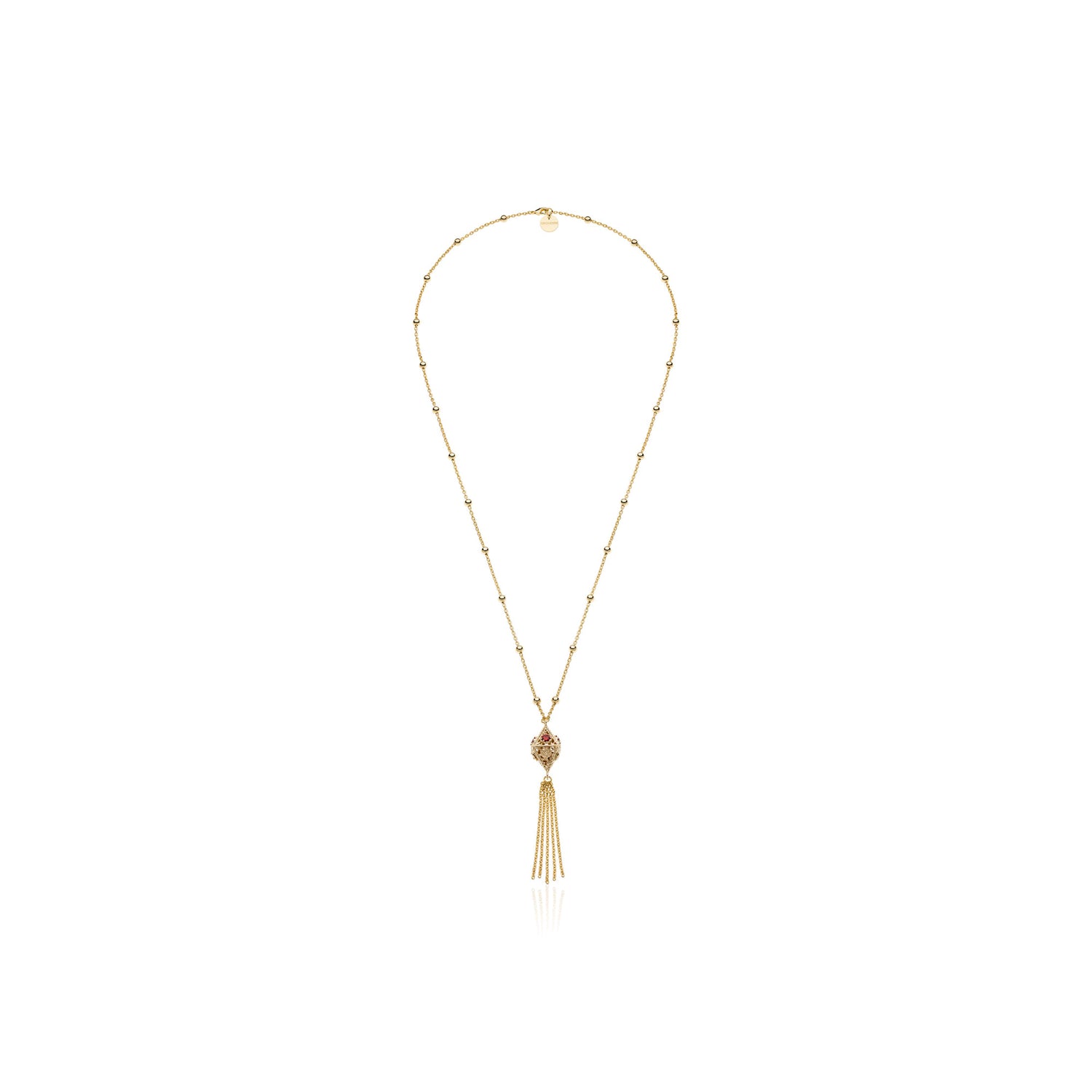 Collana Lunga in Catena con Palline Alternate Unoaerre