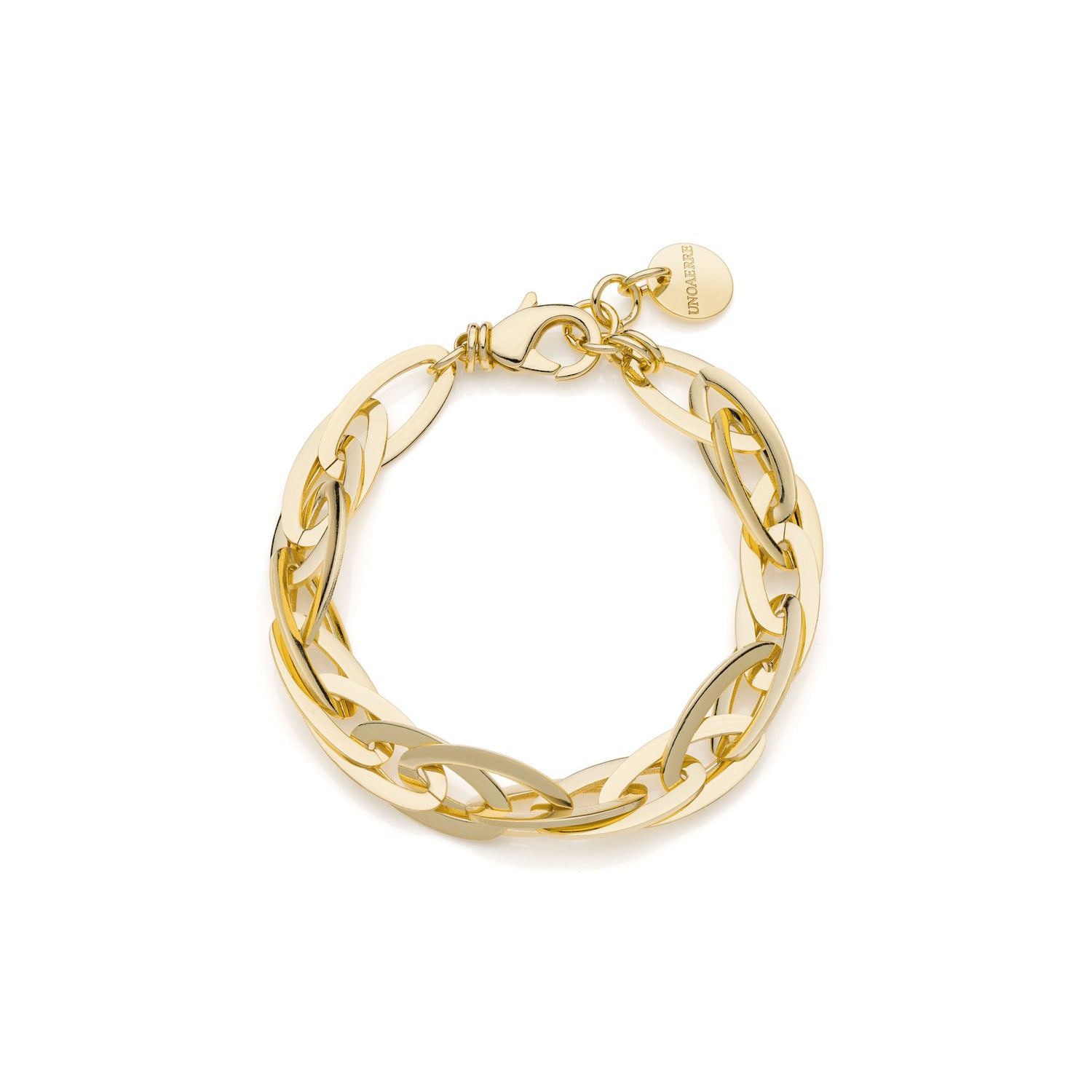 Bracciale Catena a Navette Concatenata in Ottone Dorato Unoaerre