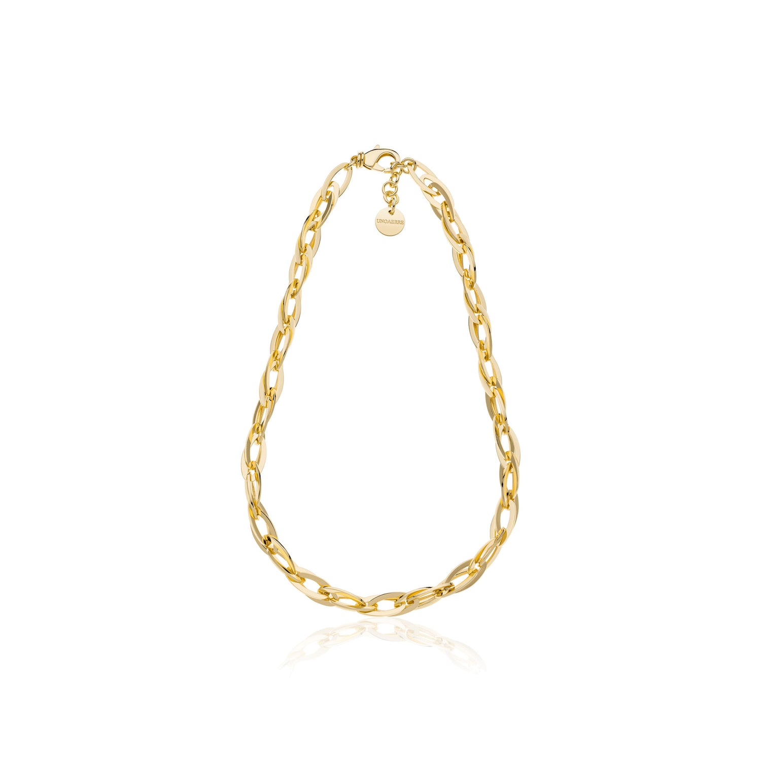 Collana Catena a Navette Concatenata con Bagno in Oro Giallo Unoaerre