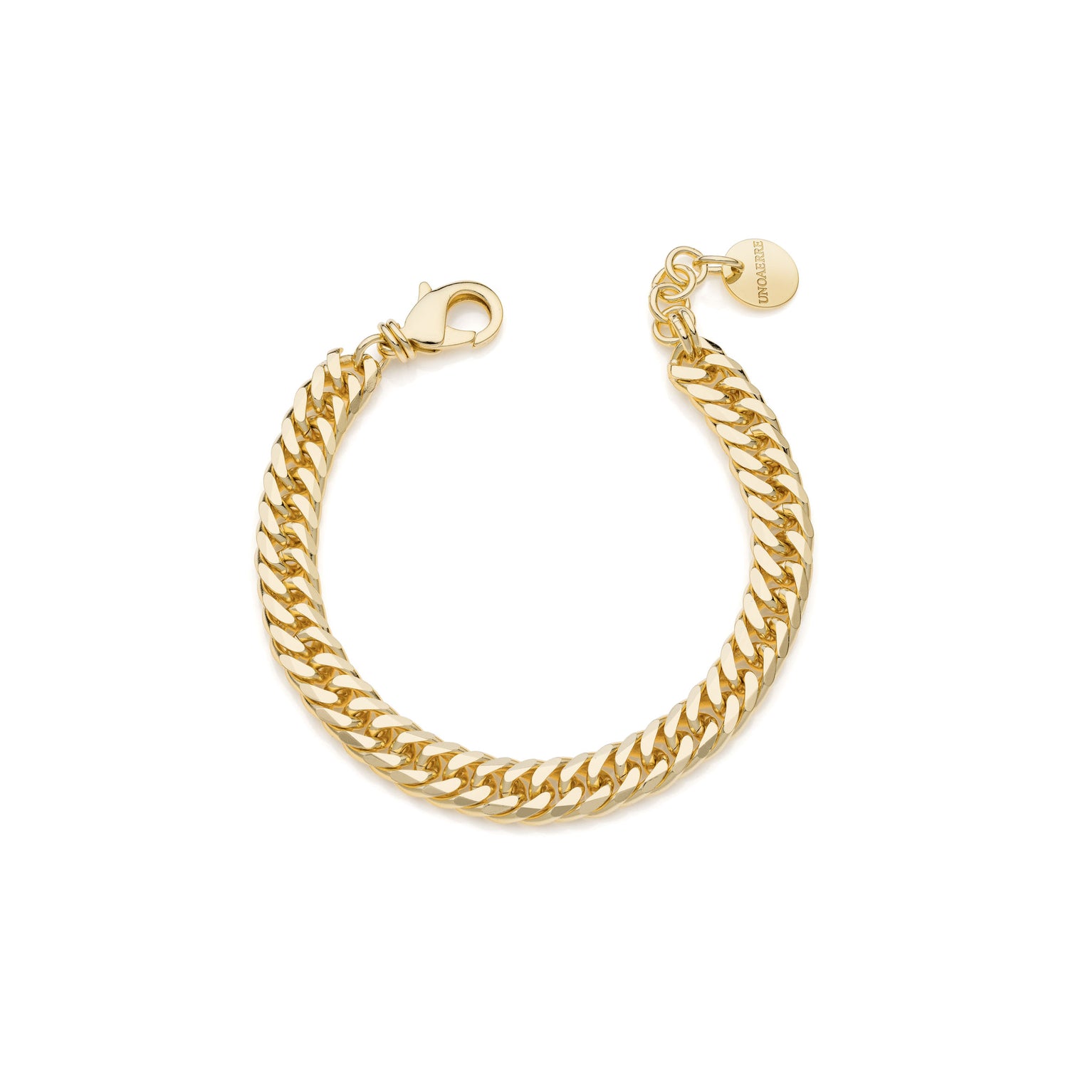 Bracciale Catena Grumetta Doppia Diamantata, Bagno in Oro o Argento Unoaerre